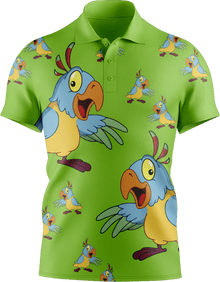  Psycho Parrot Men's Short Sleeve Polo - fungear.com.au