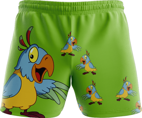 Psycho Parrot Shorts - fungear.com.au