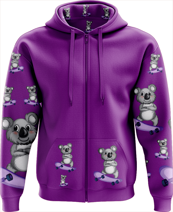 Skater Koala Full Zip Hoodies Jacket - fungear.com.au