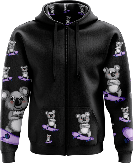 Skater Koala Full Zip Hoodies Jacket - fungear.com.au