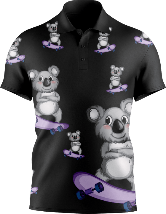 Skater Koala Men's Short Sleeve Polo - fungear.com.au