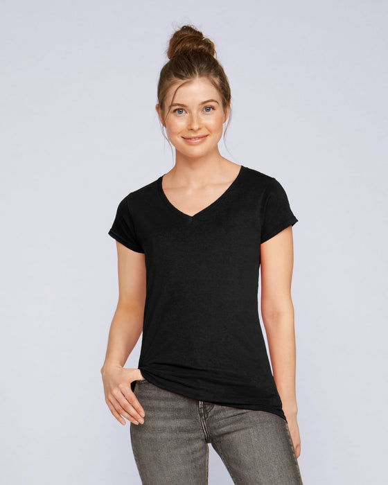 Softstyle Ladies' V-Neck T-Shirt - kustomteamwear.com