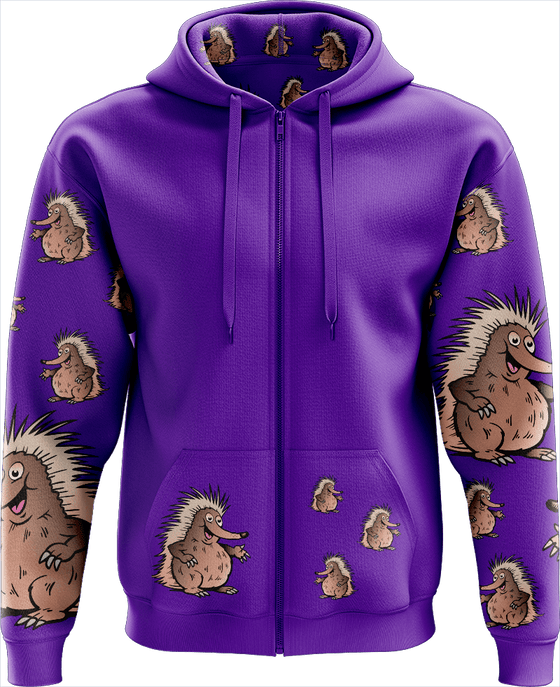 Spunky Echidna Full Zip Hoodies Jacket - fungear.com.au