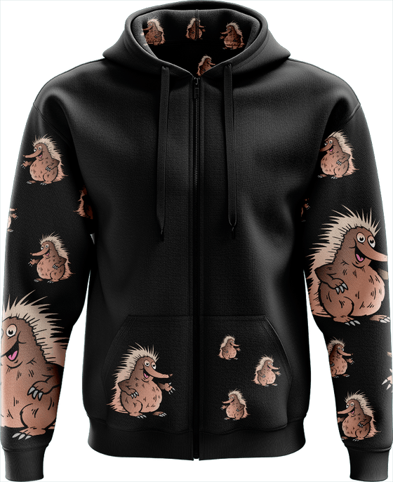 Spunky Echidna Full Zip Hoodies Jacket - fungear.com.au