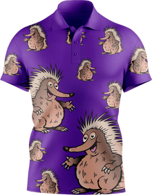  Spunky Echidna Men's Short Sleeve Polo - fungear.com.au