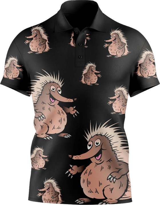 Spunky Echidna Men's Short Sleeve Polo - fungear.com.au