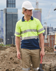  SW17A Hi Vis S/S Safety Polo 3M Tapes - kustomteamwear.com