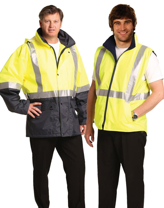 SW20A Hi Vis Three in One Safety Jacket with 3M Tapes - kustomteamwear.com