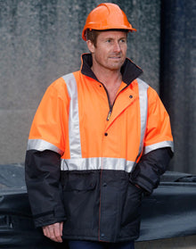  SW28A Hi Vis Two Tone Rain Proof Quilted Safety Jacket With 3M Tapes - kustomteamwear.com