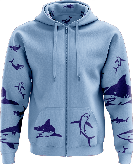 Swim with Sharks Full Zip Hoodies Jacket - fungear.com.au