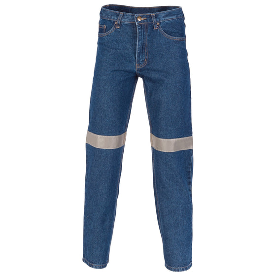 Taped Denim Stretch Jeans - kustomteamwear.com