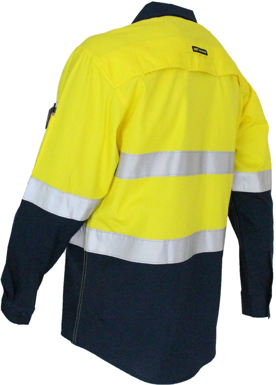 Two-Tone RipStop Cotton Shirt with Reflective CSR Tape. L/S - kustomteamwear.com