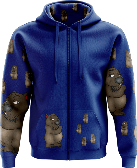 Wally Wombat Full Zip Hoodies Jackets - fungear.com.au