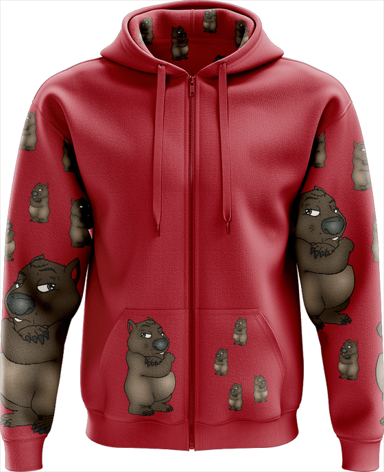 Wally Wombat Full Zip Hoodies Jackets - fungear.com.au