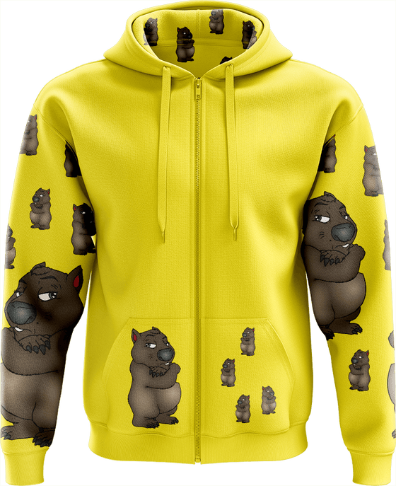 Wally Wombat Full Zip Hoodies Jackets - fungear.com.au