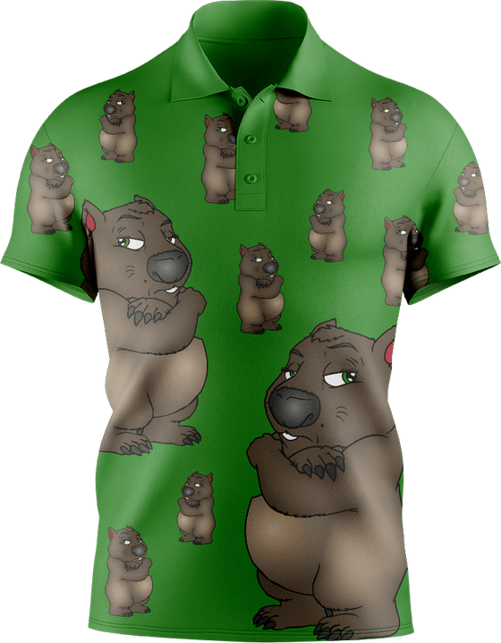 Wally Wombat Men's Short Sleeve Polo - fungear.com.au