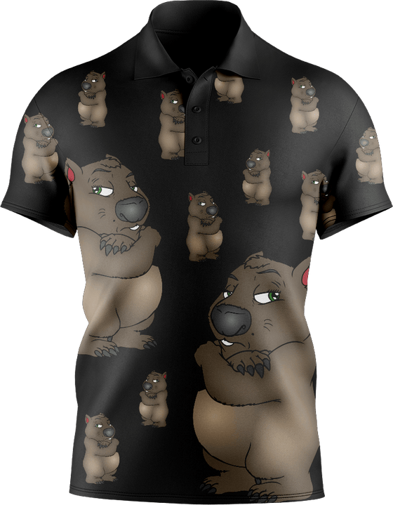 Wally Wombat Men's Short Sleeve Polo - fungear.com.au