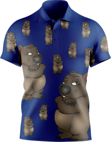  Wally Wombat Men's Short Sleeve Polo - fungear.com.au