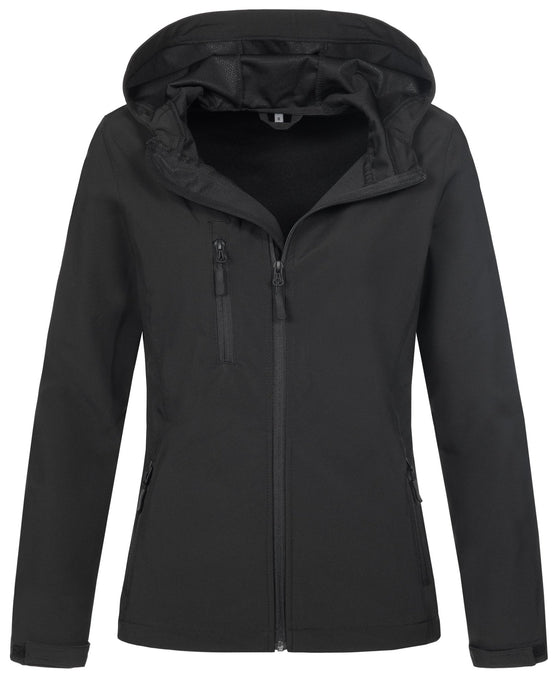 Women's Active Softest Shell Hooded Jacket - kustomteamwear.com