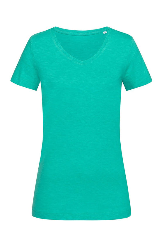 Women's Sharon Slub V-neck - kustomteamwear.com