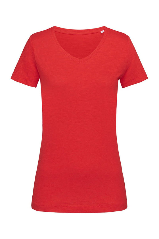 Women's Sharon Slub V-neck - kustomteamwear.com